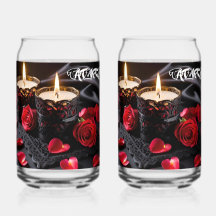Conjunto de Drinkware Romance com Luz de Velas