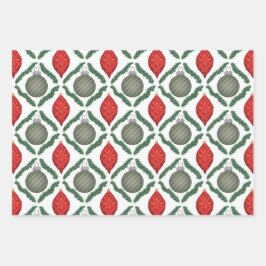 Conjunto de Enfeites de Natal Clássicos Papel de E