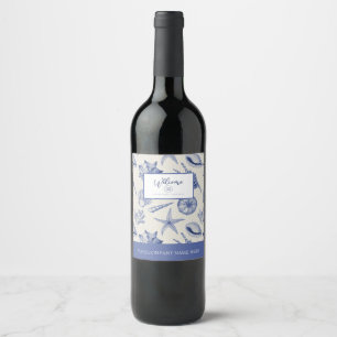 Conjunto de Etiquetas de Bebidas Azuis de Caça-Caç