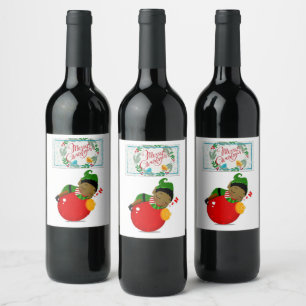 Conjunto de Etiquetas de Comida de Natal e Bebida