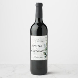 Conjunto de Etiquetas de Garrafa de Vinho de Noiva