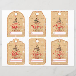 Conjunto de etiquetas de presente com tom e vermel