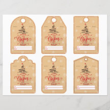 Conjunto de etiquetas de presente cortadas contemp