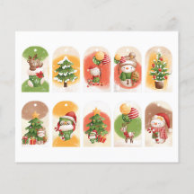 Conjunto de etiquetas de presente de animais de Na