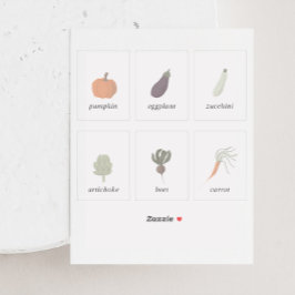 Conjunto de etiquetas de sementes de legumes 2x3 p