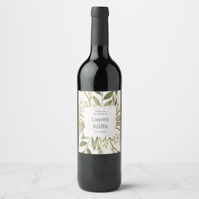Conjunto de Etiquetas de Vinho Personalizado Flora (Frente)