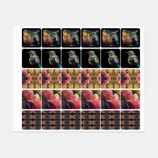 Conjunto de Etiquetas Khem Hummingbird Garden Suit