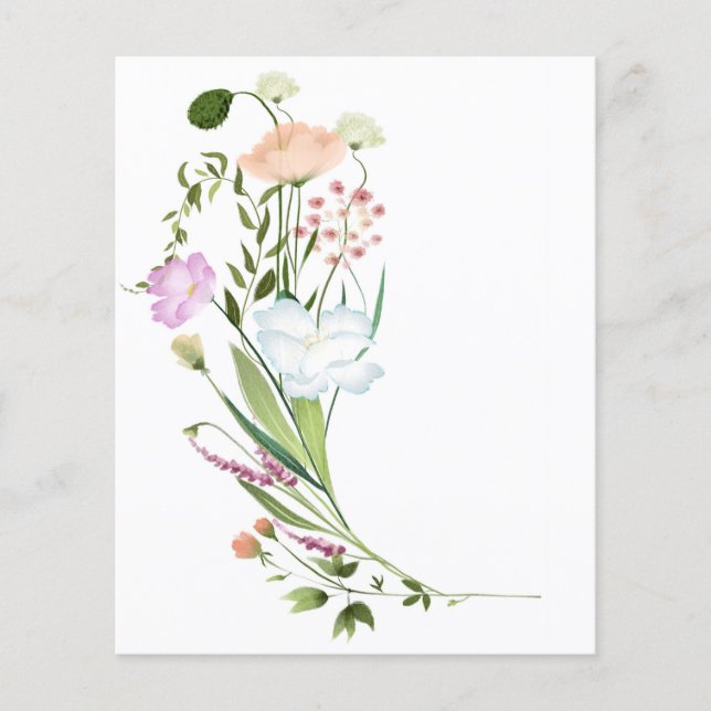 Conjunto de flores silvestres fundo de álbum de re (Frente)