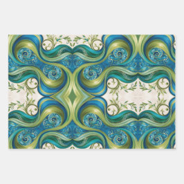 Conjunto de folhas planas de papel de enrolamento