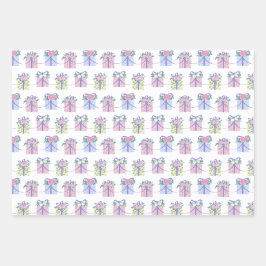 Conjunto de folhas planas de papel de enrolamento