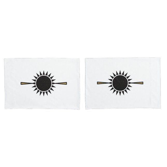 Conjunto de fronha bonita com sol preto mosaico (Frente - conjunto)