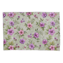Conjunto de fronhas com padrão floral vintage - ve
