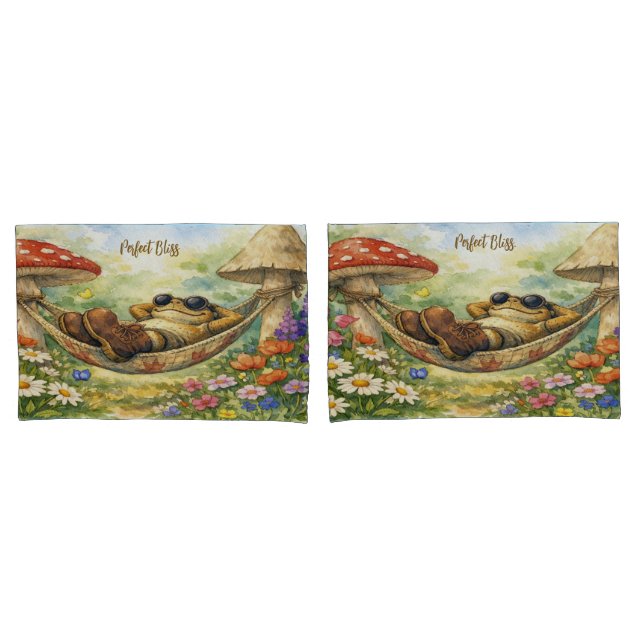 Conjunto de fronhas Sleeping Toad and Mushrooms  (Frente - conjunto)