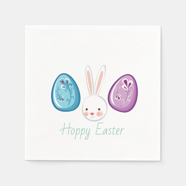 Conjunto de guardanapos de papel Cute Hoppy Easter (Frente)