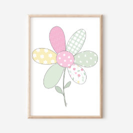 Conjunto de Impressão de Arte de Colcha com Flor e