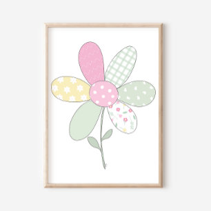 Conjunto de Impressão de Arte de Colcha com Flor e