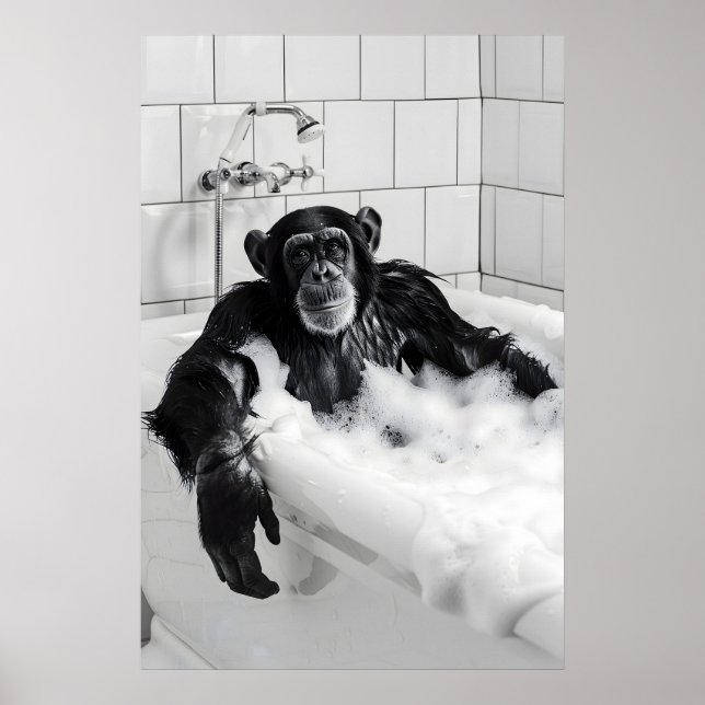 Conjunto de Impressão de Banho de Bolhas de Macaco (Frente)