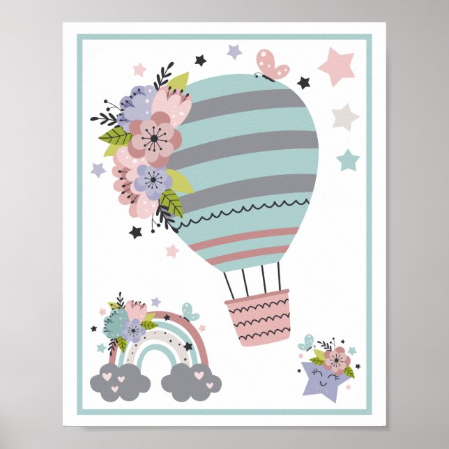 Conjunto de Impressões Artísticas de Balão de Ar Q (Frente)
