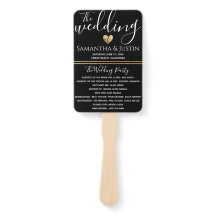 Conjunto de Leques Elegantes para Casamento Dourad