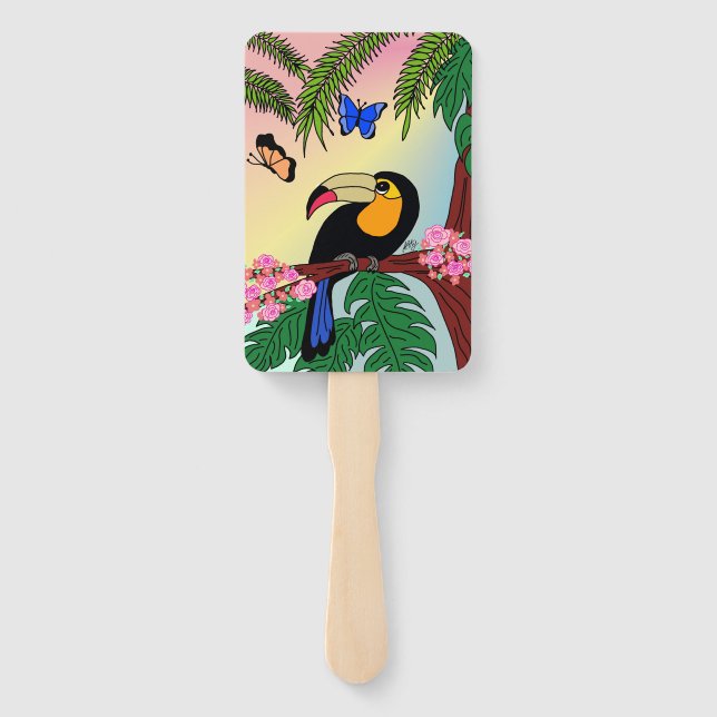 Conjunto de Leques Tucano e Borboletas (Verso)