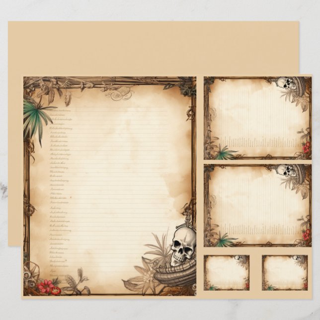 Conjunto de menus Pirate Fantasy (Frente/Verso)