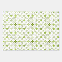 conjunto de papel de embalagem de 3 folhas com des