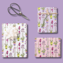 Conjunto de Papel de Embrulho Floral Caprichoso Or