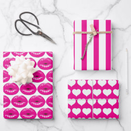 Conjunto de papel de enrolamento de Lábios de Beij