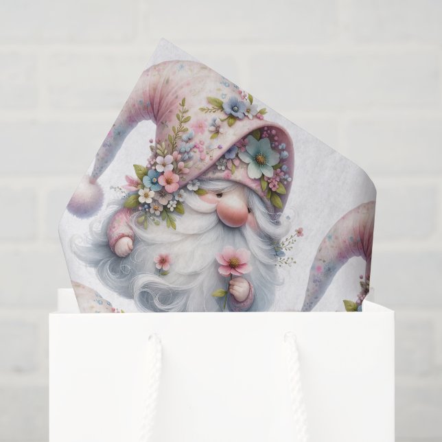Conjunto de Papel de Seda Floral Gnomo (Sacola de presentes)