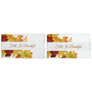 Conjunto de Pillowcase de Folhas de outono