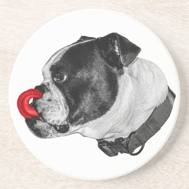 Conjunto de Porta-copos Bulldog com Destaque Verme (Frente)