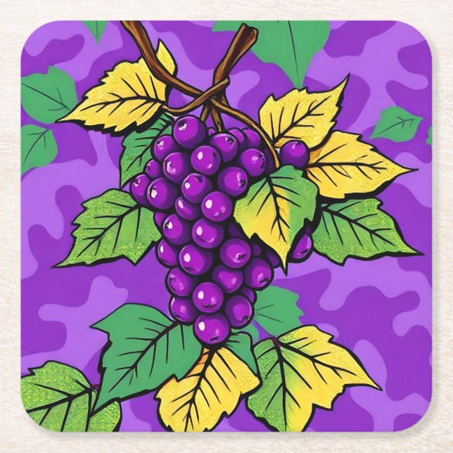 Conjunto de Porta-Copos Camuflado com Uvas Roxas M (Frente)