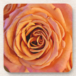 Conjunto de porta-copos de arte de rosa laranja pe