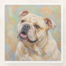 Conjunto de Porta-Copos de Arte do Bulldog Francês