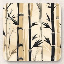 Conjunto de Porta-Copos de Bambu Art Déco