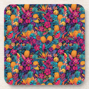 Conjunto de Porta-Copos de Flor de Fruta Tropical