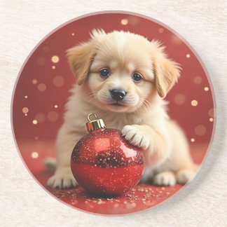 Conjunto de Porta-Copos de Natal Cachorrinho