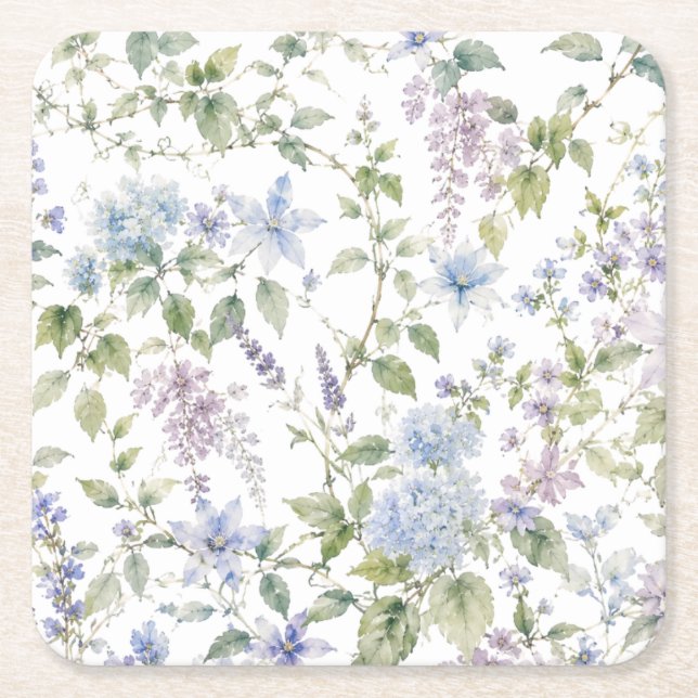 Conjunto de Porta-Copos de Papel de Flor de Campo  (Frente)