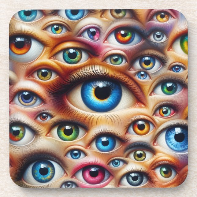 Conjunto de Porta-Copos de Plástico Duro com Olhos (Frente)