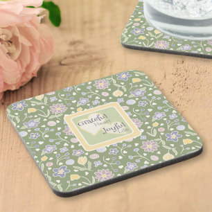 Conjunto de Porta-Copos Floral Vida Alegre Coração