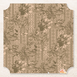 Conjunto de Porta-Copos Floral Vintage Luxo Neut