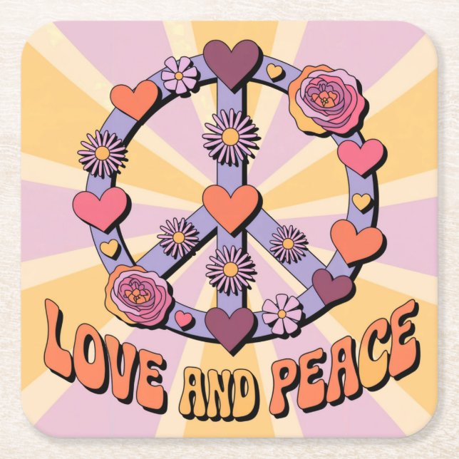 Conjunto de Porta-Copos Love And Peace (Frente)