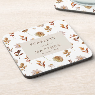 Conjunto de Porta-Copos para Casamento de Outono