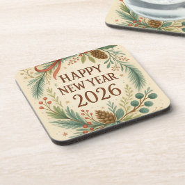 conjunto de porta-copos rústico para feliz ano nov