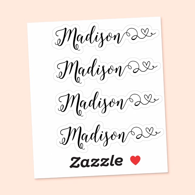Conjunto de Quatro Adesivos de Nome de Caligrafia (Personalized Chic, Showcased with Style 💕🌟)