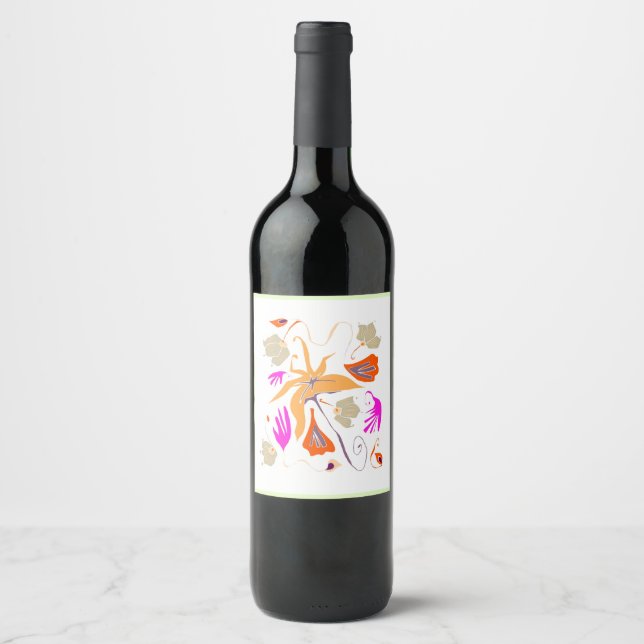 Conjunto de rótulo de Comida e bebida de vinhas ve (Frente)