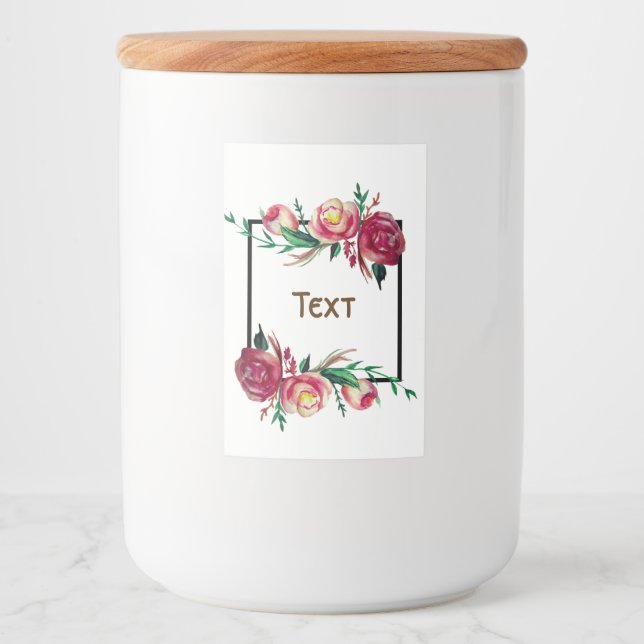 Conjunto de rótulos de alimentos e bebidas florais (Frente)
