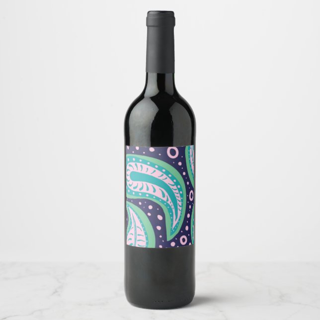 Conjunto de rótulos de alimentos e bebidas Paisley (Frente)