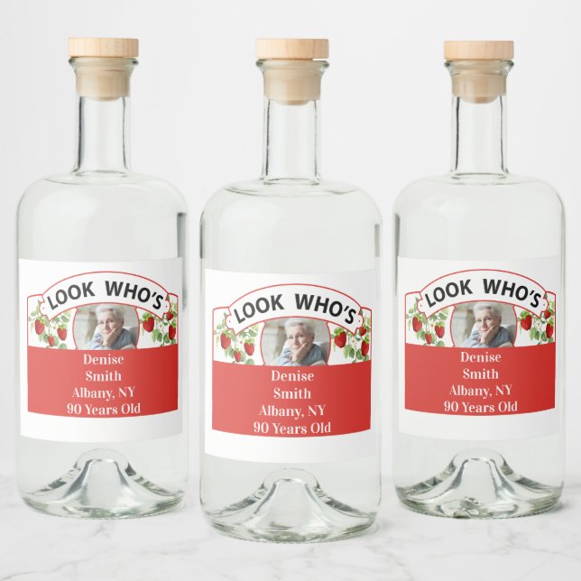 Conjunto de Rótulos de Aniversário - Texto e Image (Garrafas)