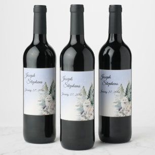 Conjunto de Rótulos de Bebida Aquarela Floresta de